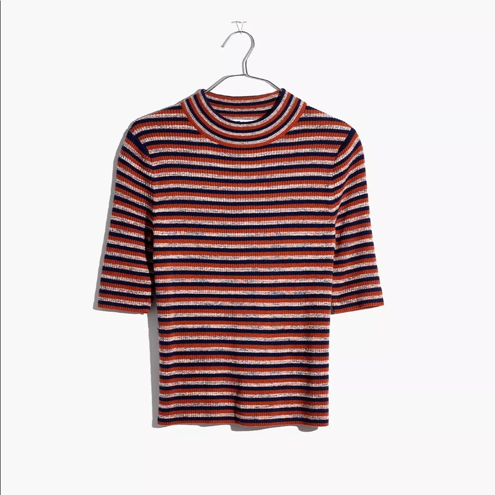 Madewell Dalston Mockneck Sweater in Stripe